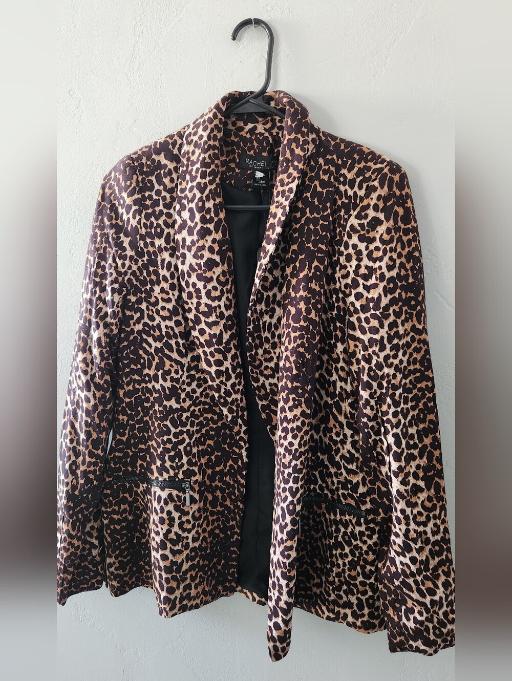 🆕️Rachel Zoe Leopard Print Open Front Blazer Lined Size Small